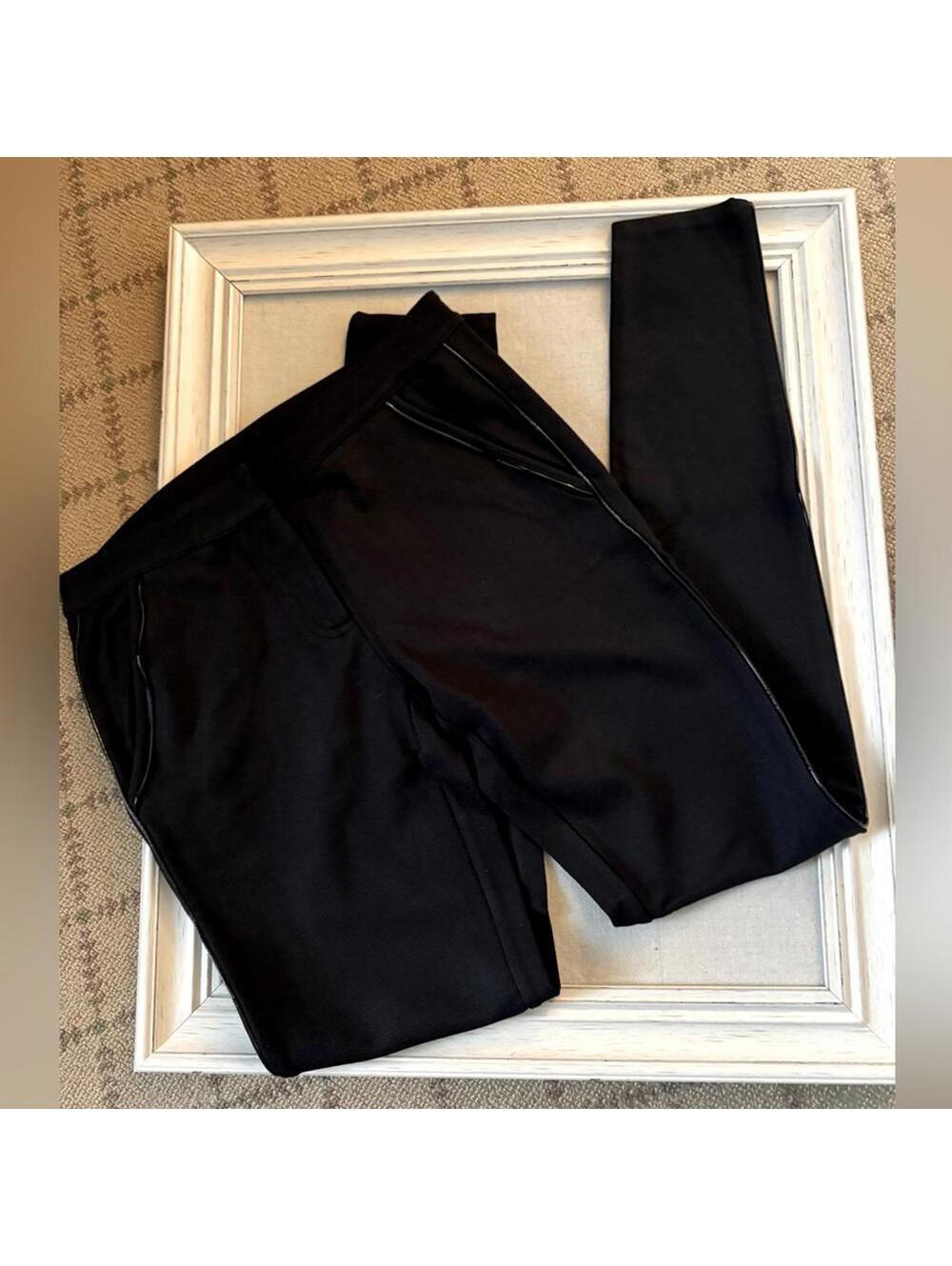 Tory Burch Charcoal texturized Leggings with side seam detail.  XS